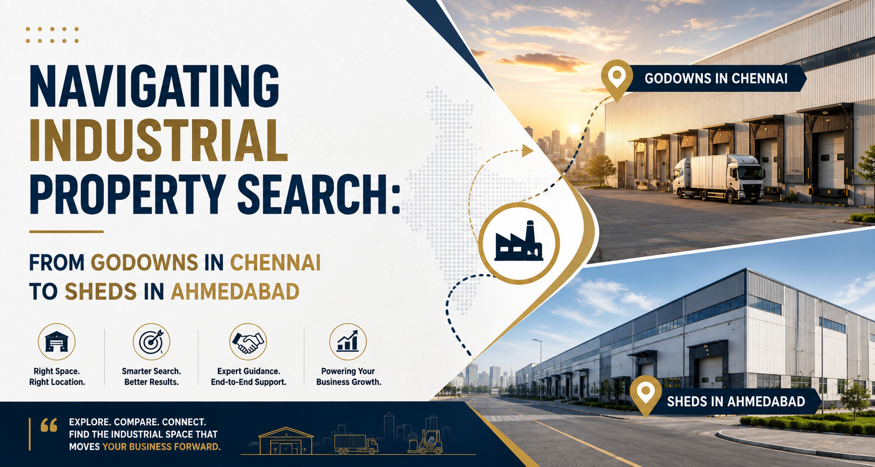 Navigating Industrial Property Search: From Godowns in Chennai to Sheds in Ahmedabad